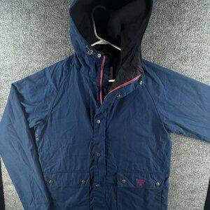 Barbour Beacon Pass Waxed Jacket Women Zip Vibrant Blue Hooded Medium Lined
